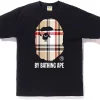 BAPE A Bathing Ape Check By Bathing Tee Black/Beige
