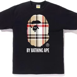 BAPE A Bathing Ape Check By Bathing Tee Black/Beige