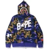 BAPE X Heron Preston Mix 1st Camo Shark Relaxed Fit Full Zip Hoodie Purple