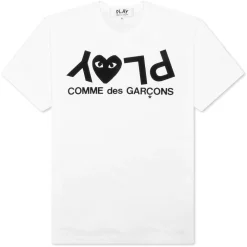 CDG Play Inverted Text T-shirt White