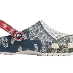 Crocs Classic Fleece Lined Clog Bandana White Red Blue Green