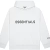 FEAR OF GOD ESSENTIALS 3D Silicon Applique Pullover Hoodie White