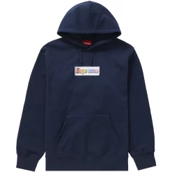 Supreme Bling Box Logo Hooded Sweatshirt Navy