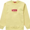 Supreme Box Logo Crewneck (FW22) Pale Yellow