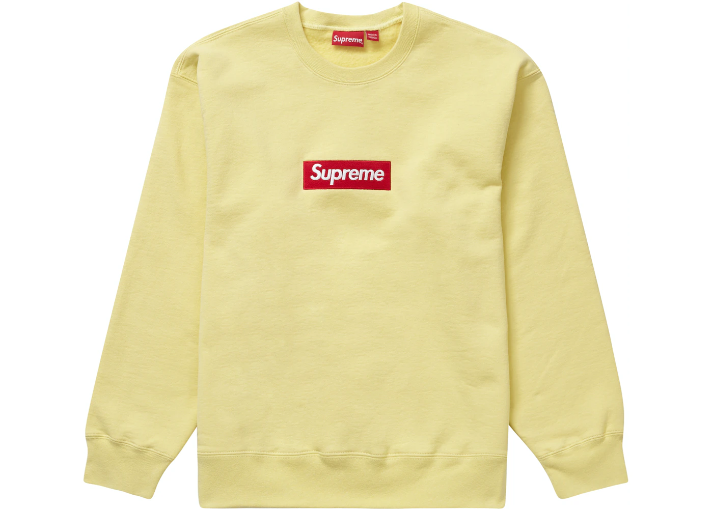 Supreme Box Logo Crewneck (FW22) Pale Yellow 1 Supreme Box Logo Crewneck (FW22) Pale Yellow