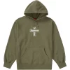 Supreme Cross Box Logo Hooded Sweatshirt Light Olive
