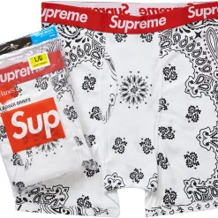 Supreme Hanes Bandana Boxer Briefs (2 Pack) White
