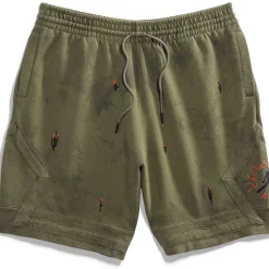 Travis Scott Jordan Washed Suede Shorts Olive