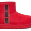 UGG Classic Mini Side Logo Boot Samba Red Black (W)